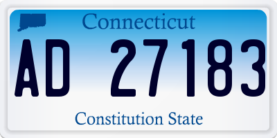 CT license plate AD27183