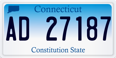 CT license plate AD27187