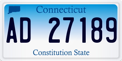 CT license plate AD27189