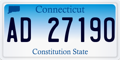 CT license plate AD27190