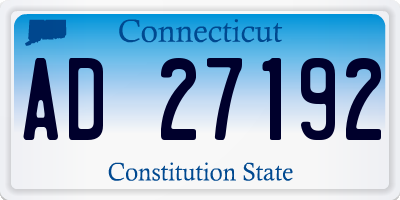CT license plate AD27192