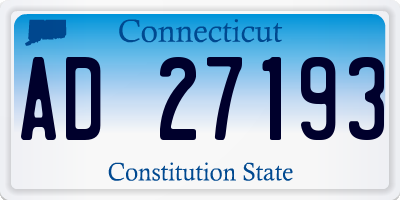 CT license plate AD27193