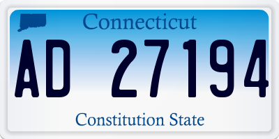 CT license plate AD27194