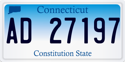 CT license plate AD27197