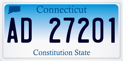 CT license plate AD27201