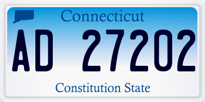 CT license plate AD27202