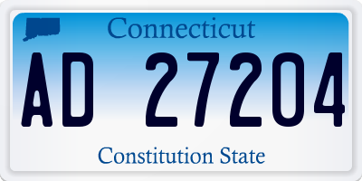 CT license plate AD27204