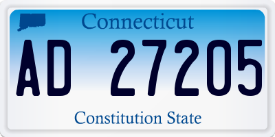 CT license plate AD27205