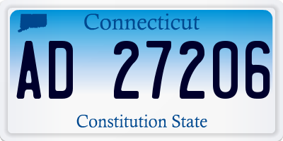 CT license plate AD27206