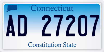 CT license plate AD27207
