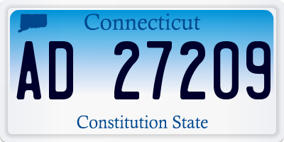 CT license plate AD27209