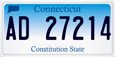 CT license plate AD27214