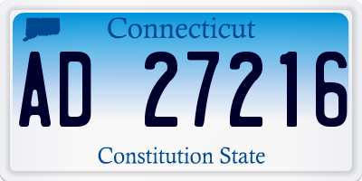 CT license plate AD27216
