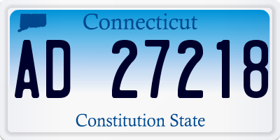 CT license plate AD27218