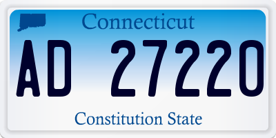 CT license plate AD27220