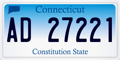 CT license plate AD27221