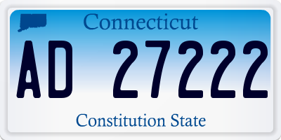 CT license plate AD27222