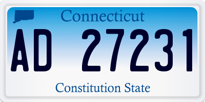 CT license plate AD27231