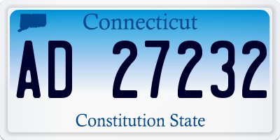 CT license plate AD27232