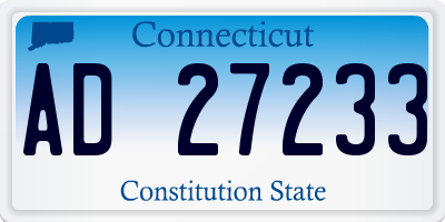 CT license plate AD27233