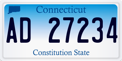 CT license plate AD27234