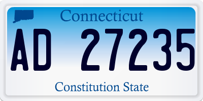 CT license plate AD27235