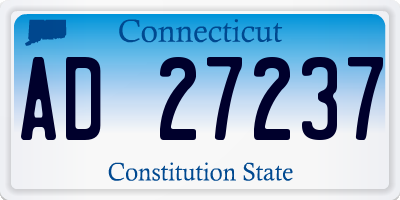 CT license plate AD27237