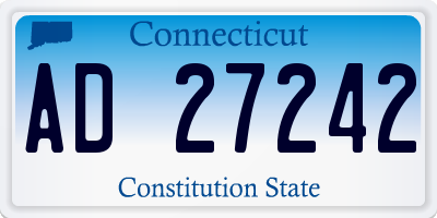 CT license plate AD27242
