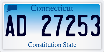 CT license plate AD27253