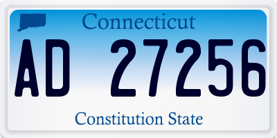 CT license plate AD27256
