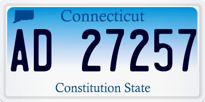 CT license plate AD27257