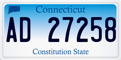 CT license plate AD27258
