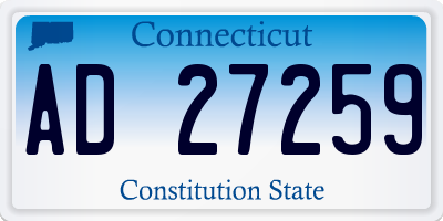 CT license plate AD27259