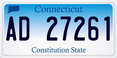 CT license plate AD27261