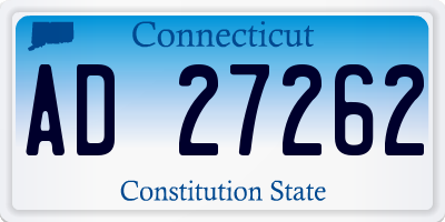 CT license plate AD27262