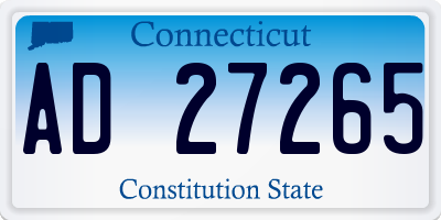 CT license plate AD27265