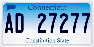 CT license plate AD27277