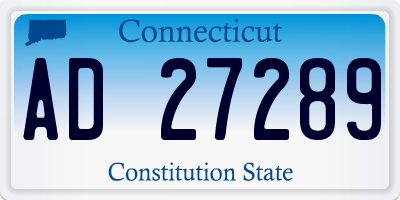 CT license plate AD27289