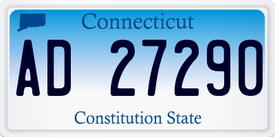 CT license plate AD27290