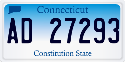 CT license plate AD27293