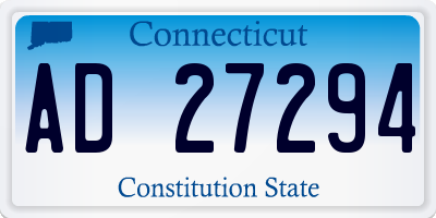 CT license plate AD27294
