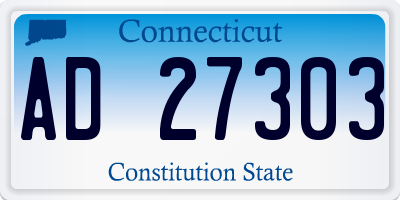 CT license plate AD27303
