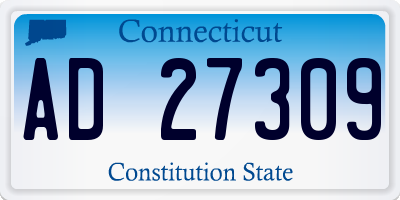 CT license plate AD27309