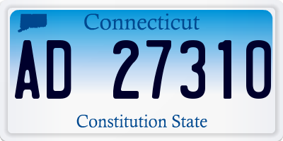 CT license plate AD27310