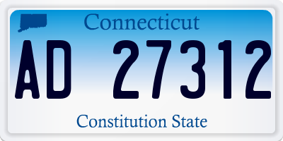 CT license plate AD27312