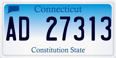 CT license plate AD27313
