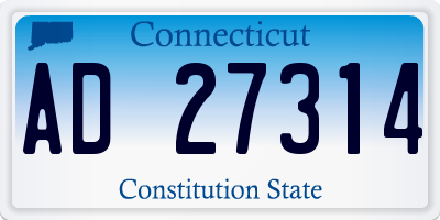 CT license plate AD27314
