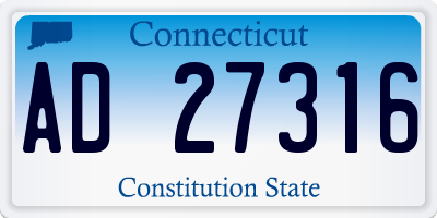 CT license plate AD27316