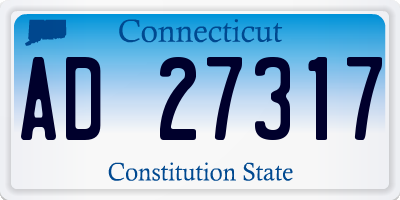 CT license plate AD27317