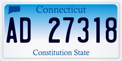 CT license plate AD27318